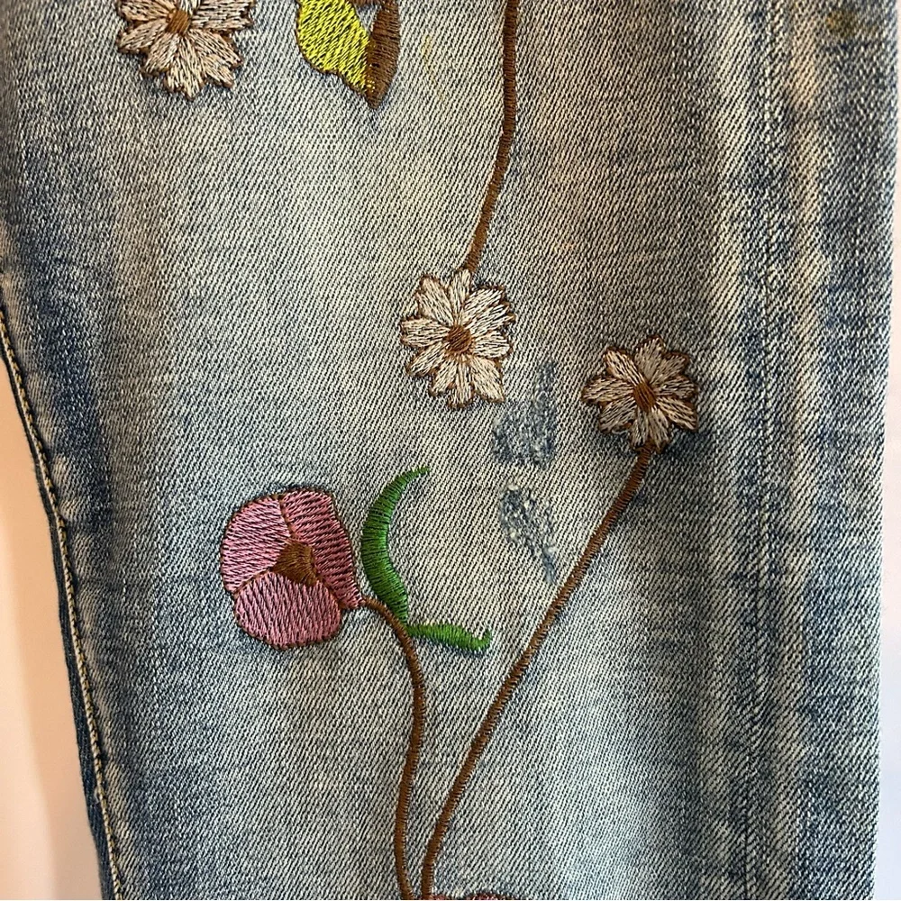 Pilcro & the Letterpress Floral-Bordado Novio Embroidered Boyfriend Jeans US 28 - Picture 12 of 16